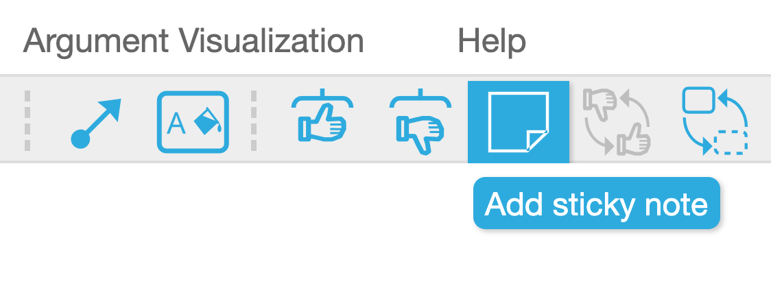 Sticky notes for argument maps